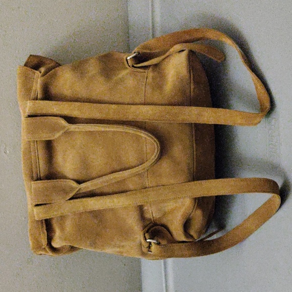 Clyde "Room" Golden Brown Suede Backpack - Picture 8 of 14